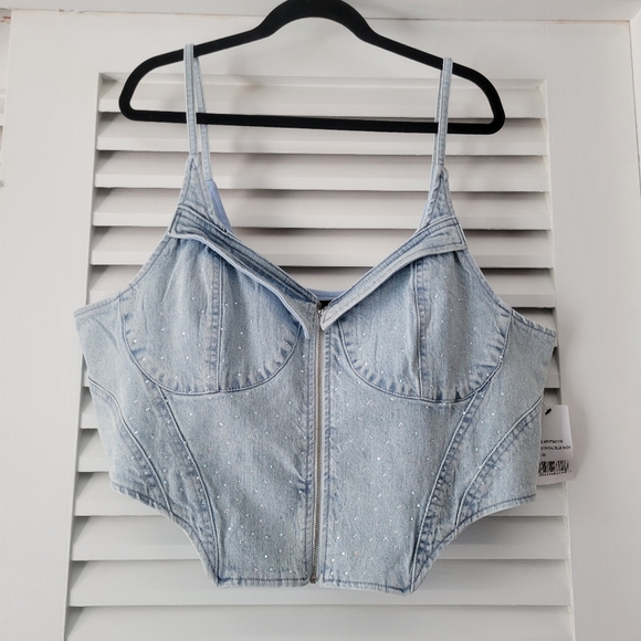 AFRM x Revolve NWT Iris Top In Crystal blue Wash. - Picture 5 of 12